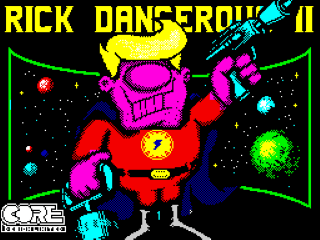 Rick Dangerous 2 title screen for ZX Spectrum